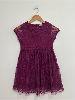 Next Purple Occasion Lace Dress Size 9